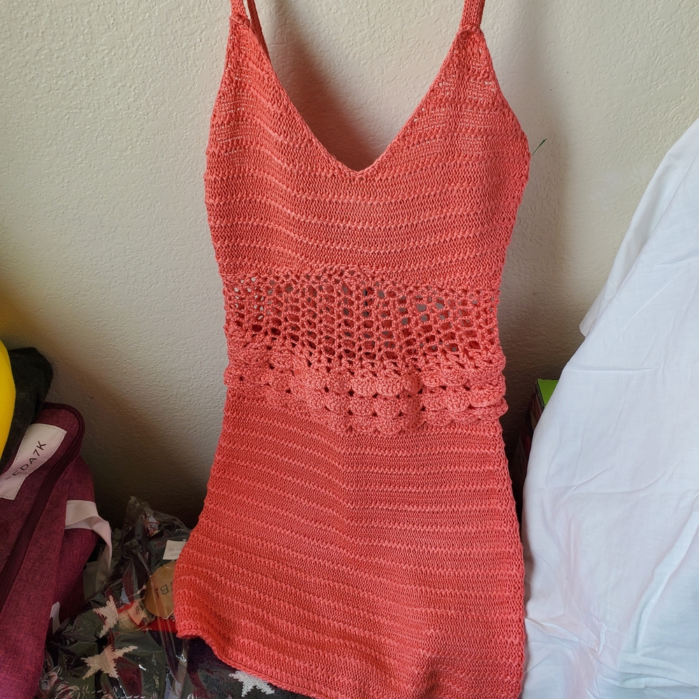Fashion Nova Coral Knit Swim Coverup